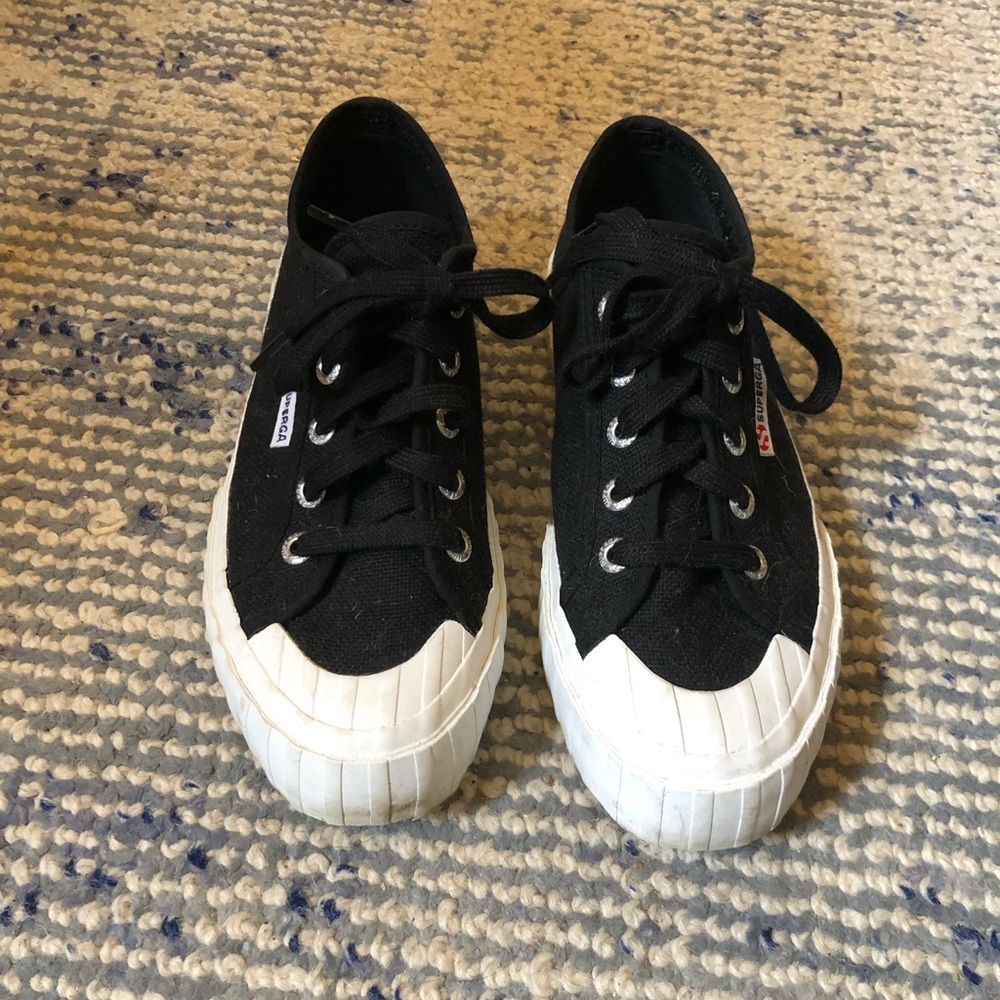 Superga Sneakers, Black, Size 6